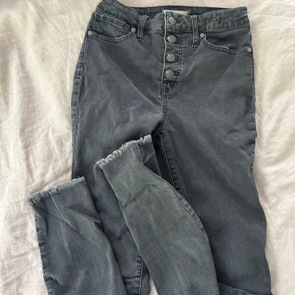 Madewell Black wash High Rise Jeans with Lived-In Look